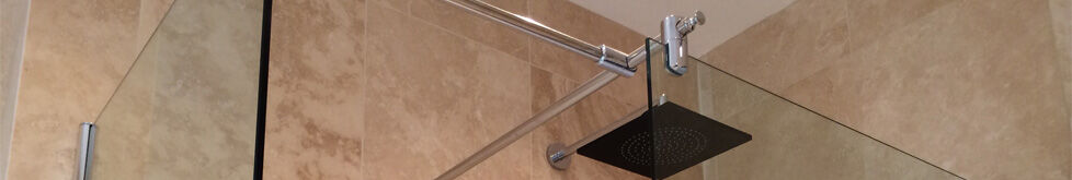 Luxury bathroom with frameless glass shower screen